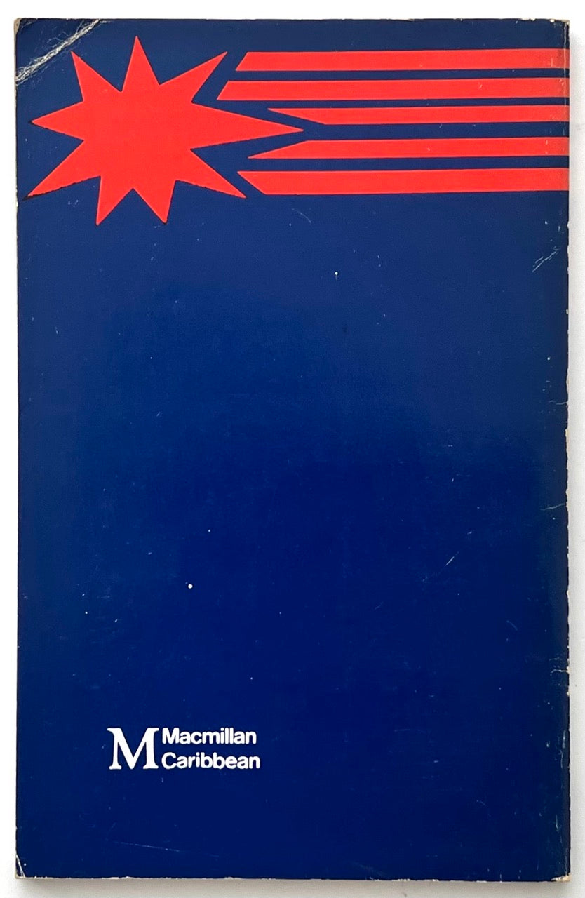 Back cover of Backfire: A Collection of Caribbean Short Stories, Macmillan Caribbean paperback with red star motif design