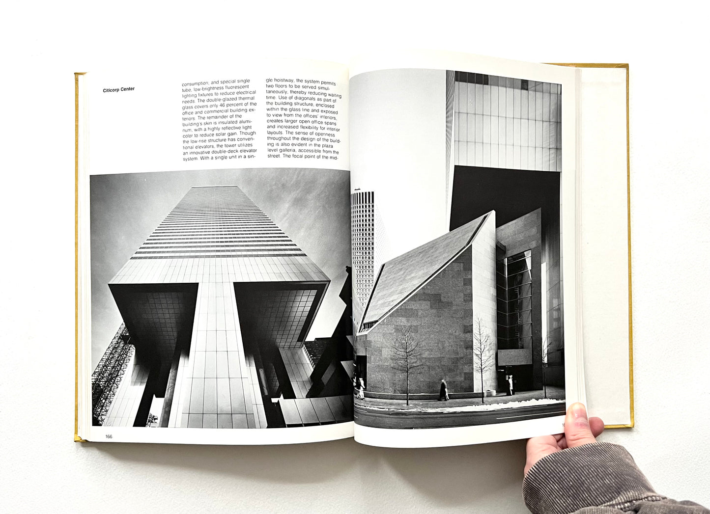 Open book displaying black and white architectural photographs. Design Review Industrial Design 24th Annual 1978.