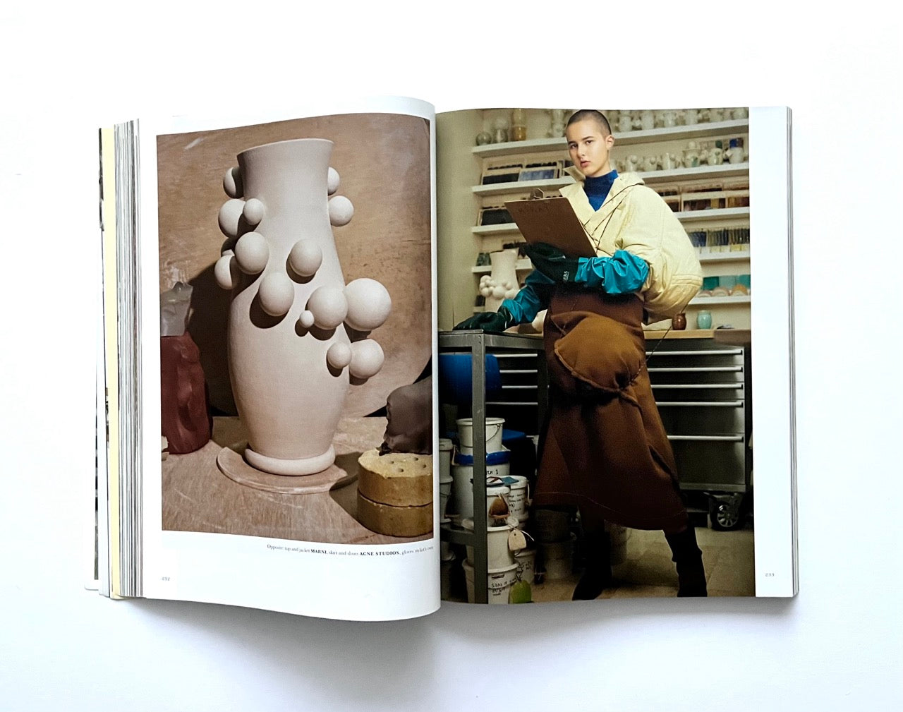 Open magazine - THE BEAUTIFUL HOME OF BUFFALO ZINE – ISSUE 6 (AW2017) - showing a ceramic vase and a person in a workshop.