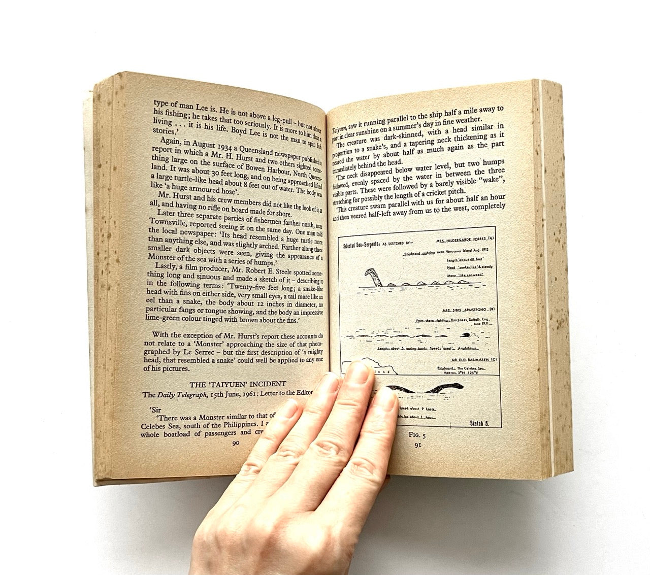 Open book, 'The Leviathans' by Tim Dinsdale.