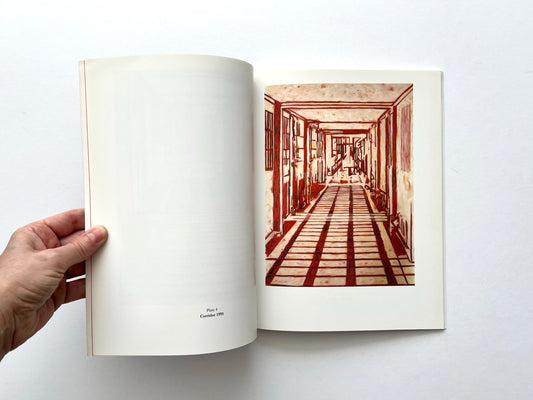 Tony Bevan Recent Paintings (1996) – interior spread showing Corridor 1995 artwork in red tones