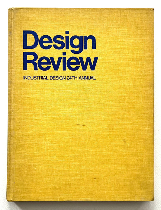 Book titled 'Design Review: Industrial Design 24th Annual' with a yellow cover and blue text.