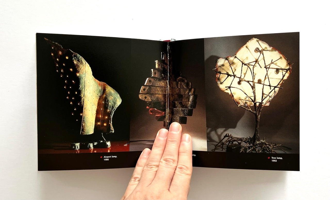 Open book - GAETANO PESCE
by Marisa Bartolucci - showing nature-inspired lamp designs.