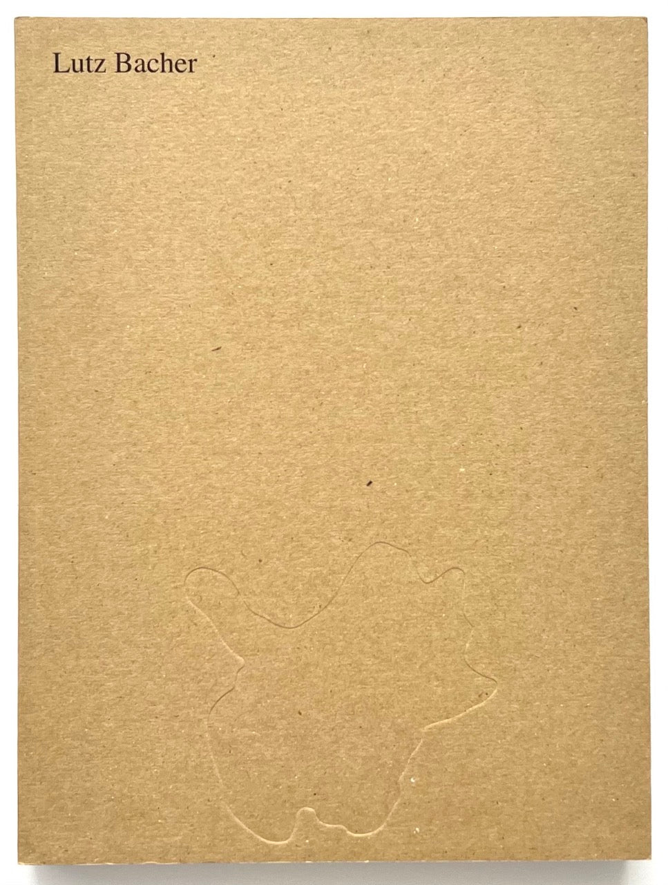 Lutz Bacher: Snow (2013), front cover with minimalist brown card and blind-embossed abstract form