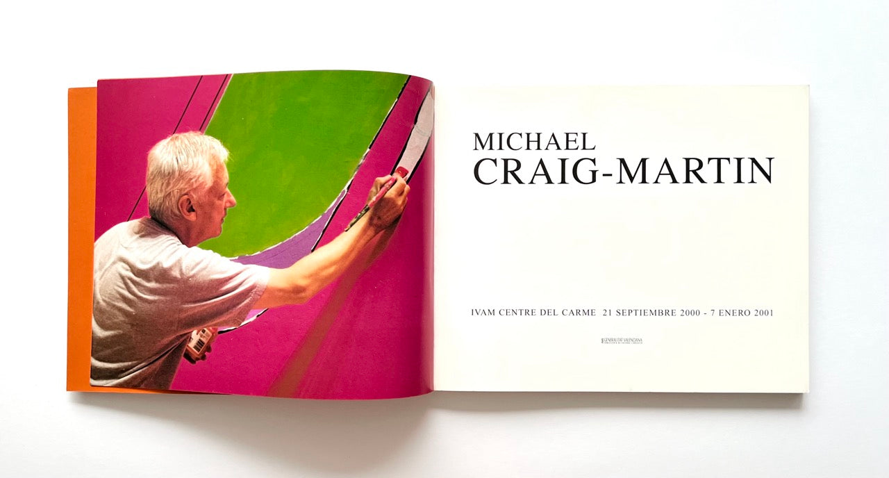Open book showing a painting by Michael Craig-Martin with a colorful abstract design.
