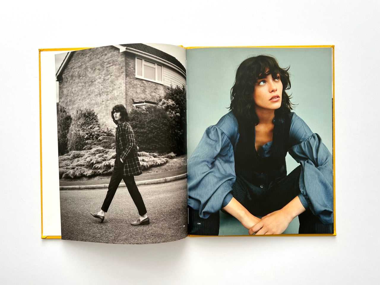 Interior spread from Sessùn Automne Hiver 2015 / 2016 catalogue showing fashion portraits and suburban street photography