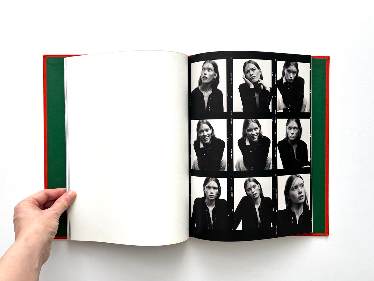 Interior spread from Sessùn Automne-Hiver 16/17 catalogue with contact-sheet style portrait sequence in black and white