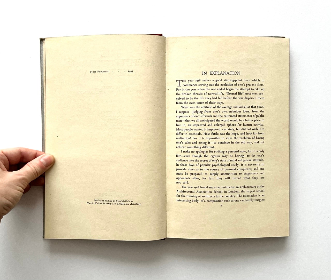 Open book - "The Architecture of a New Era' - on a white background