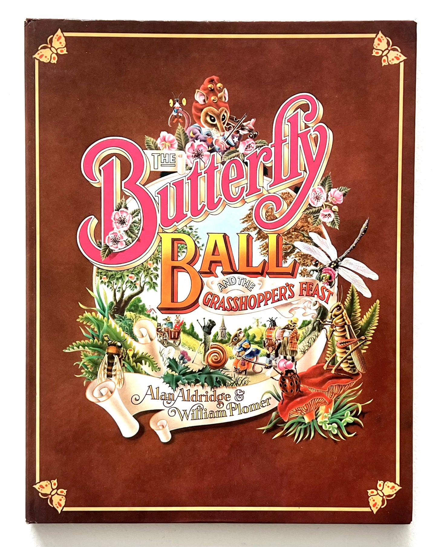 Book cover of 'The Butterfly Ball' with decorative elements on a brown background