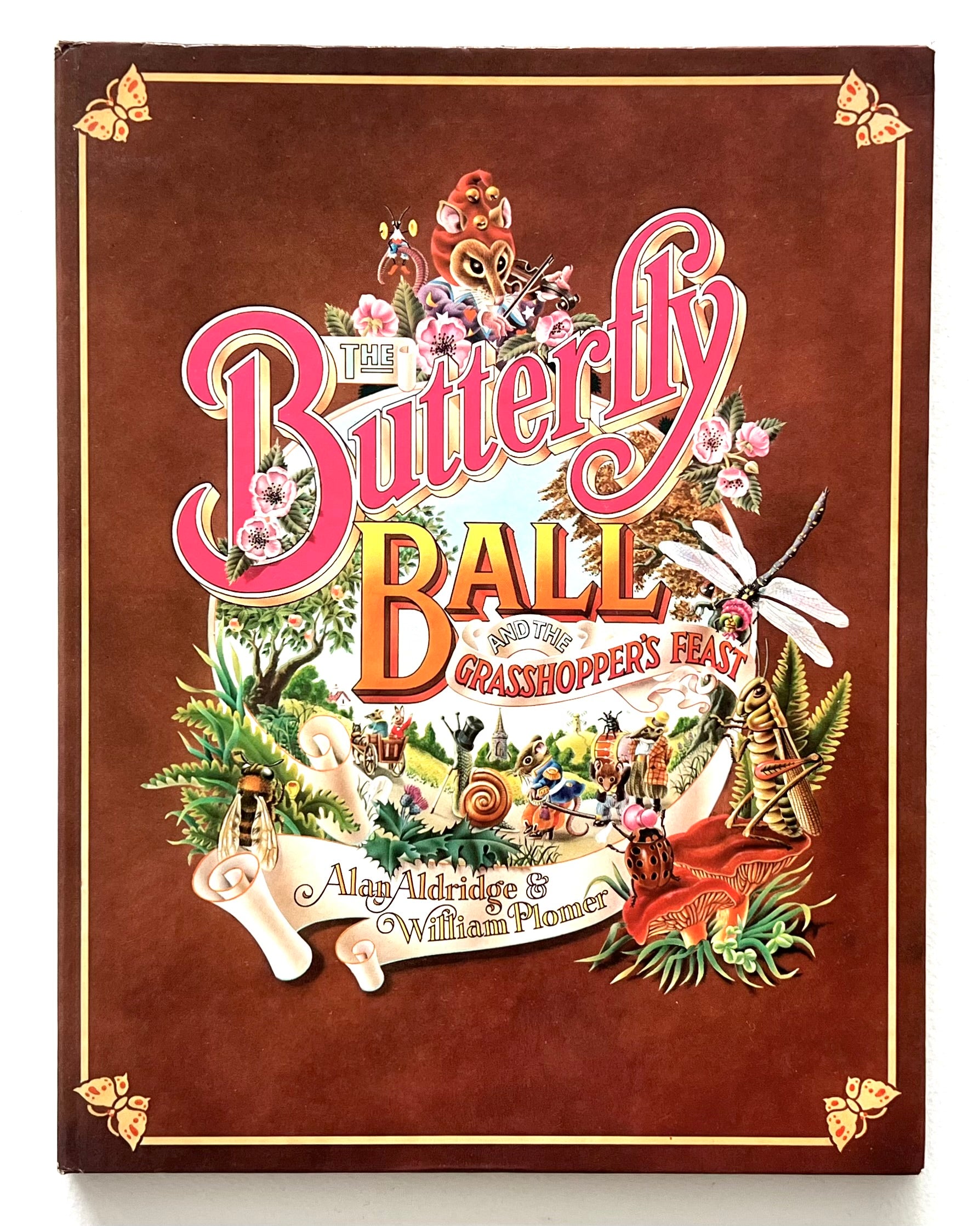 Book cover of 'The Butterfly Ball' with decorative elements on a brown background