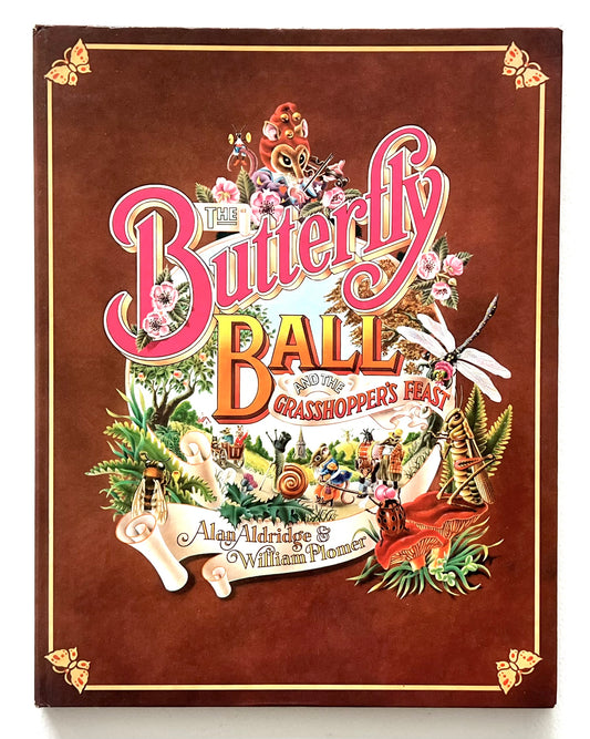 Book cover of 'The Butterfly Ball' with decorative elements on a brown background