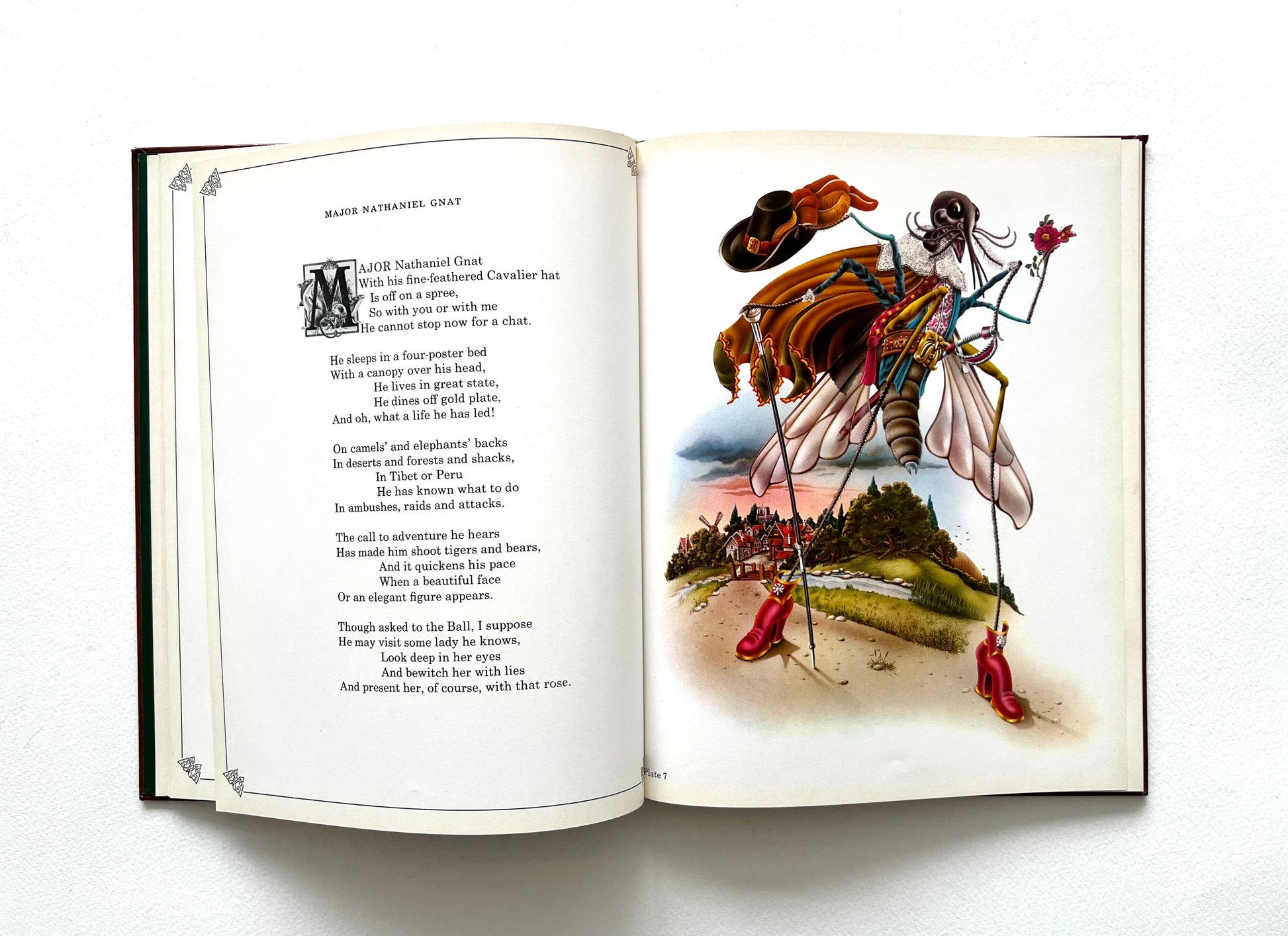 Open book with an illustration of a whimsical hgnat by Alan Aldridge