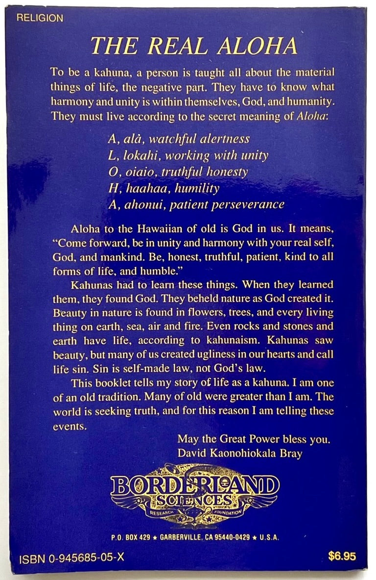 THE KAHUNA RELIGION OF HAWAII by David Kaonohiokala Bray & Douglas Low [1990]