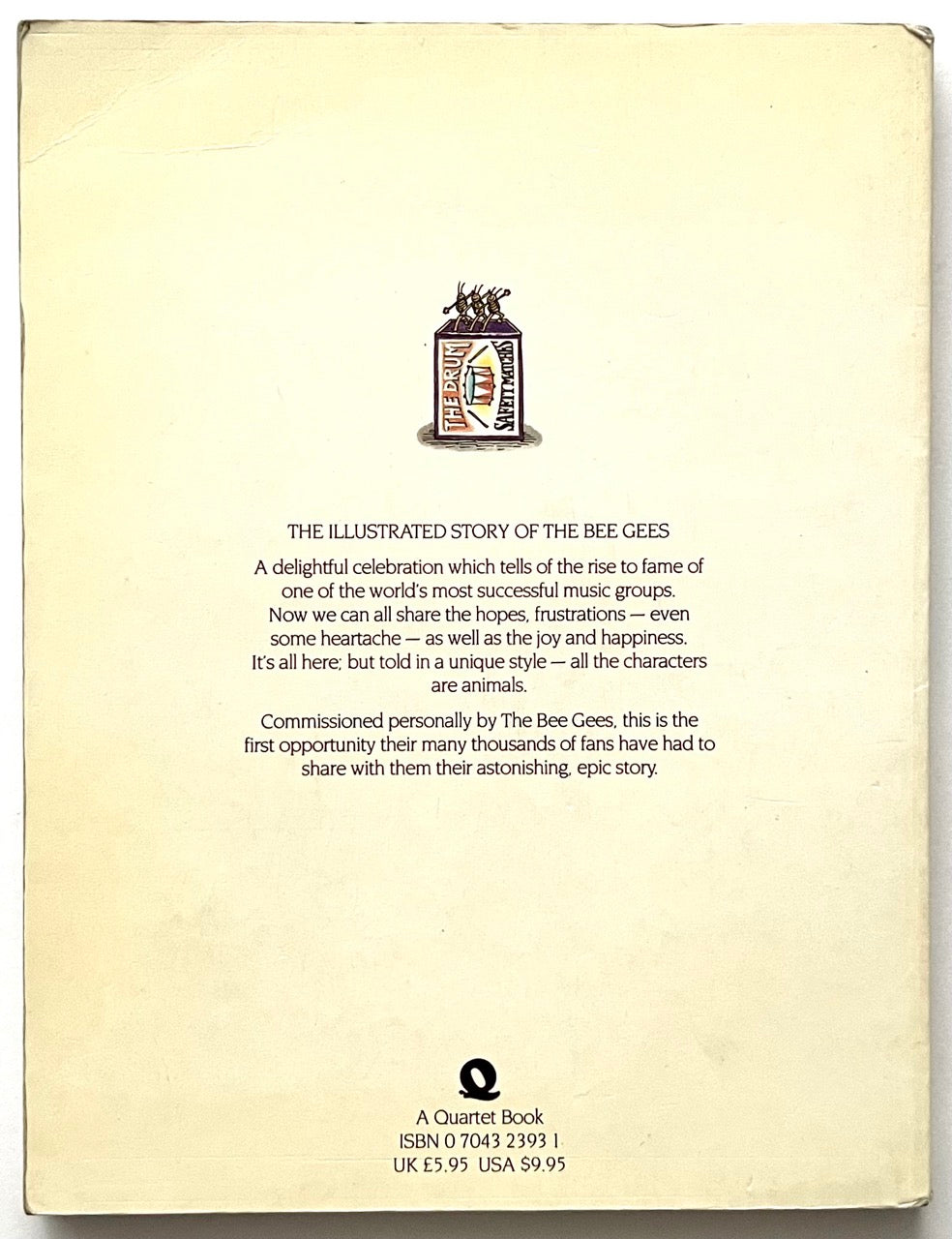 Rear book cover of 'The Legend: The Illustrated Story of the Bee Gees'