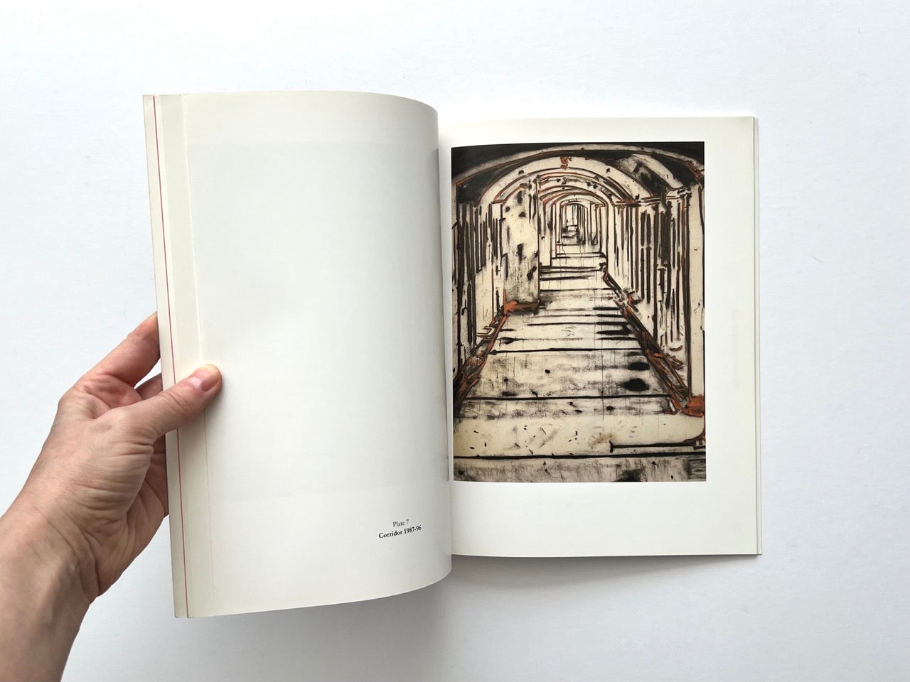 Tony Bevan Recent Paintings (1996)  – interior spread with Corridor 1987–96 painting featuring arched passage