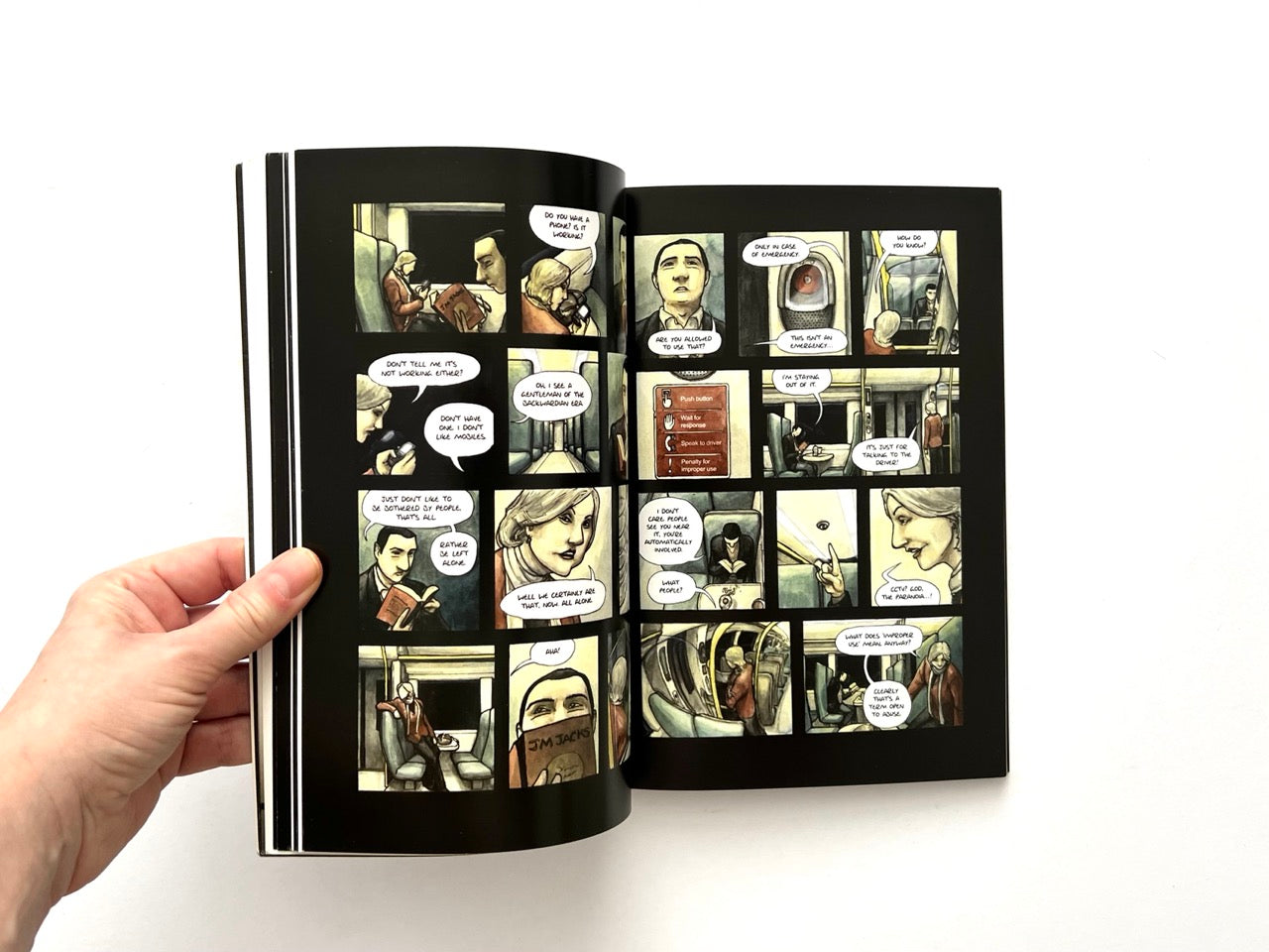 Adamtine by Hannah Berry, 2012 graphic novel, interior comic pages showing illustrated panels with dialogue speech bubbles.