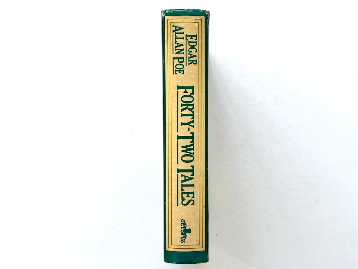 Forty-Two Tales by Edgar Allan Poe, 1979 edition, spine section of the jacket with yellow title panel and Octopus Books logo.