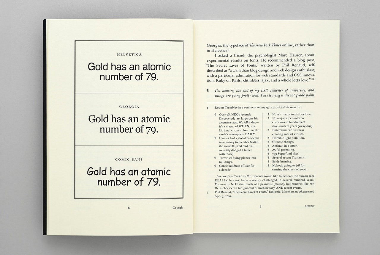 Open book - HEAR, ALL YE PEOPLE; HEARKEN, O EARTH by Errol Morris (2014)  - with text on a gray background