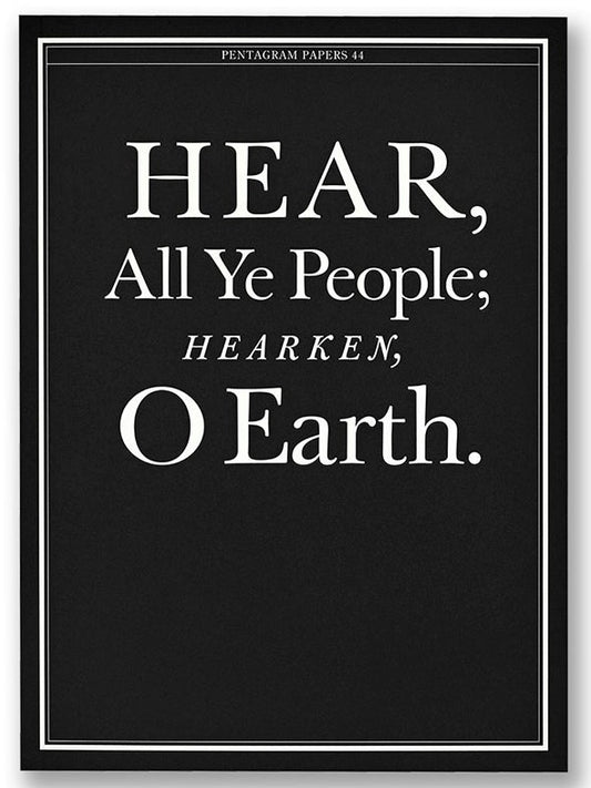 Book cover of HEAR, ALL YE PEOPLE; HEARKEN, O EARTH by Errol Morris (2014)  - Pantagram Papers 44
